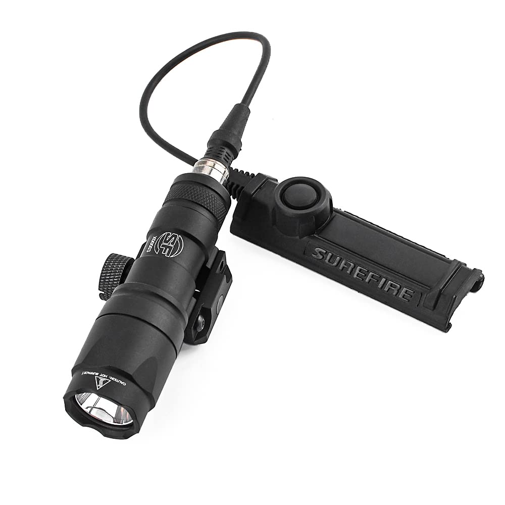 WADSN SureFire Tactical Light 20mm Rail Dual Button Switch Flashlight for M300/M600 Airsoft Lights (Black) NE07010