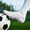 Nowe Profesjonalne Sportowe Buty Piłkarskie Wysokie na Sztuczną Trawę Skórzane Młodzieżowe Studenckie Treningowe Buty Piłkarskie dla Mężczyzn i Kobiet