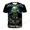 New Metal Rock Band Megadeth Skull 3d Print T-shirt Men Women Fashion Street Sports Short Sleeve Tops Tees Men Clothing Music