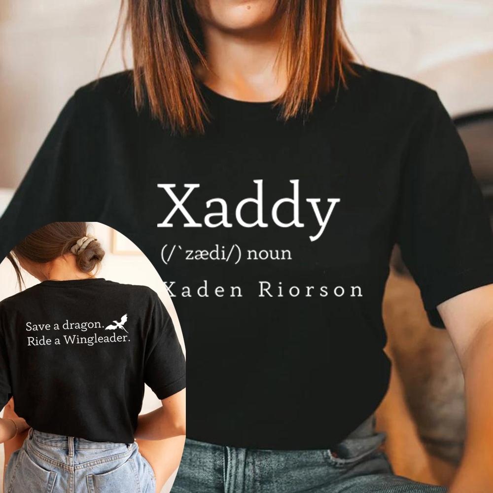 Xaddy T Shirt Xaden Fourth Wing Iron Flame TShirt Xaden Basgiath War College Tshirt Unisex Short Sleeve Tee Graphic T Shirts