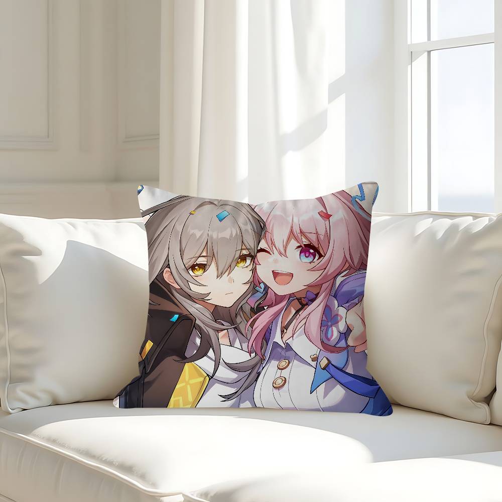 H-Honkai Star Rail Kissenbezug Abnehmbarer Waschbarer Kissenbezug – Ganzjahresweichleinen