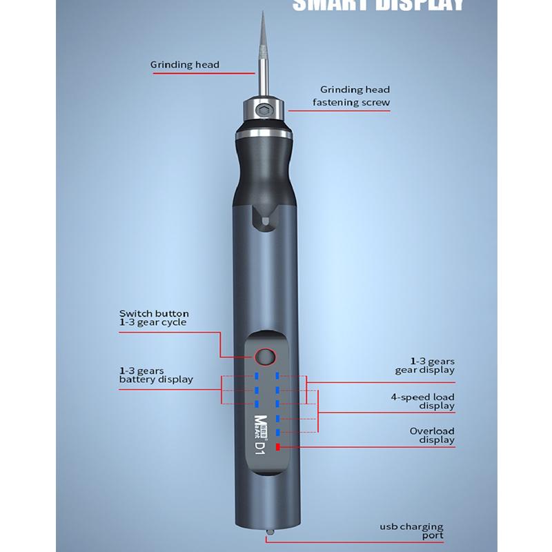 MaAnt D1 D2 Smart Electric Grinding Pen With Grinding Head Set For Carving Carving Polish Machine Mini Tool Engraving Pen Set
