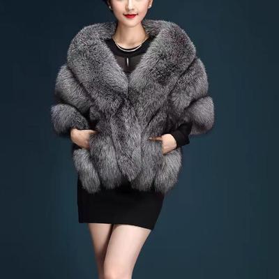 Women's White Faux Fur Winter Bridal Shawl Cape