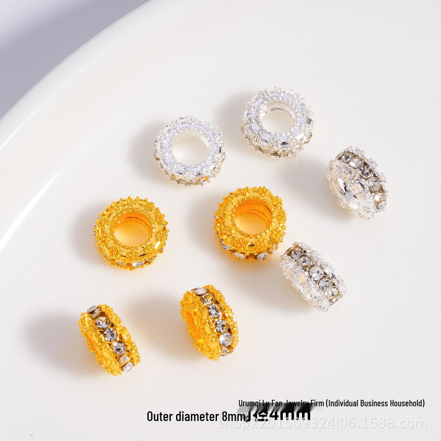 

Діамантові багатоколірні розділові намистини: Розкішні кришталеві DIY ювелірні аксесуари C12 Gold One Piece