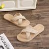 Order A Size Up Women's Fashion Trend Linen Belt with Anti Slip and Wear-resistant Soft Bottom and Flat Bottom Sandals