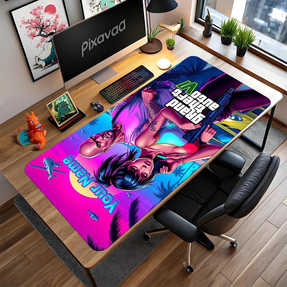 Grand Theft Auto Personalized Name Mouse Pad Keyboard Pad Desktop Mouse Pad Non-Slip Rubber Bottom Suitable for Office Gaming PC Laptop