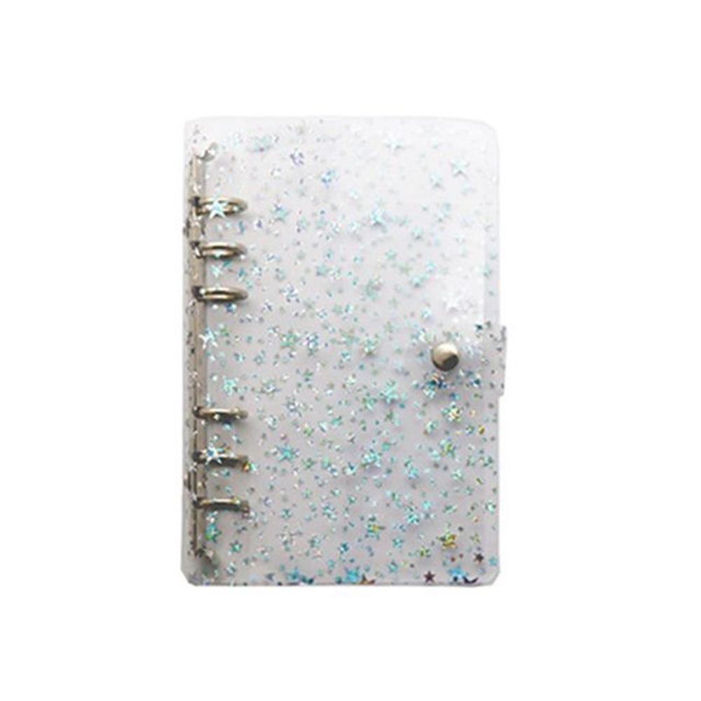 Y2k Stars Transparent Plastic Clip File Folder A6 Notebook Cover Loose Leaf Ring Binder Planner Agenda School Office Supplies