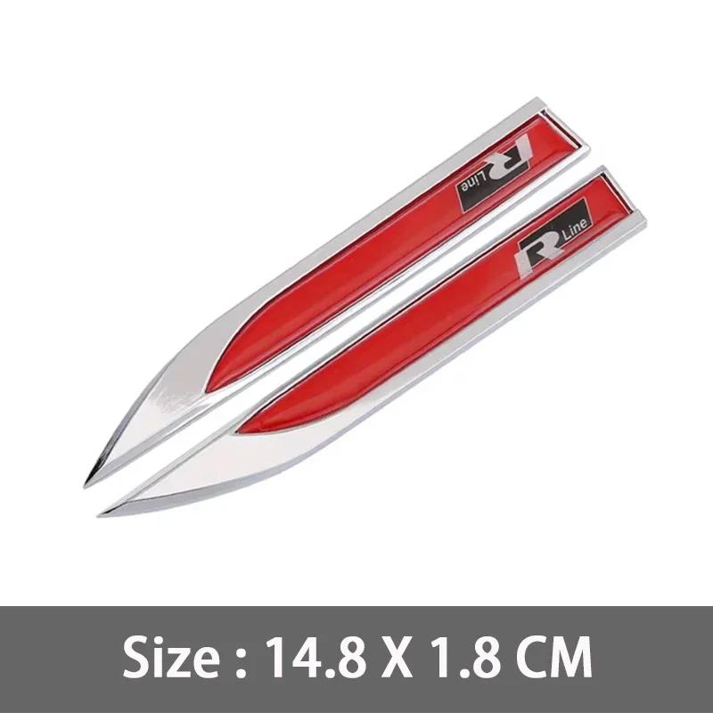 Golf 3 4 MK3 MK4 2026 Heiß Für VW VOLKSWAGEN 2 Stück Metall 3D R line Logo Rline Auto Kotflügel Seitenflügel Emblem Abzeichen Aufkleber Für VW Gol