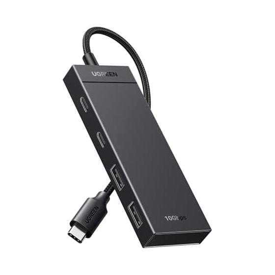 UGREEN USB-C Hub 4 Ports 2xUSB-A+2xUSB-C USB3.2 Gen2 10Gbps High Speed Data Transfer Lightweight Conversion Adapter 4-in-1 Type-C Expansion Hub