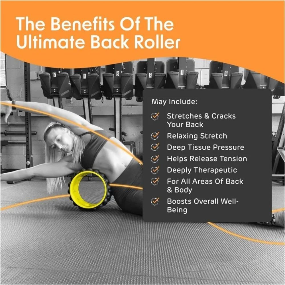 Premium Schaumstoff Yoga Massage Rolle Yoga Rad Rückenstrecker Rückenmassagegerät zur Linderung von Rückenschmerzen Fitnessstudio Heim-Fitnessgeräte