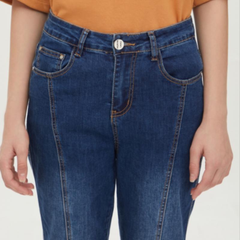  Benetton  Incisional Roll Up Straight Denim Pants Badp15341