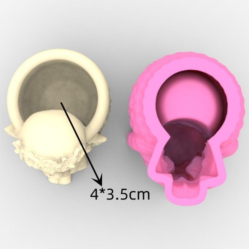 Cute Doll Girl Series Succulent Flower Pot Mould Gypsum Concrete Crystal Epoxy Resin Mold Flower Vase Silicone Mold