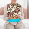 Babero impermeable para adultos con diseño de botón a presión, bolsillo plegable, mantiene limpio y elegante mientras come el babero
