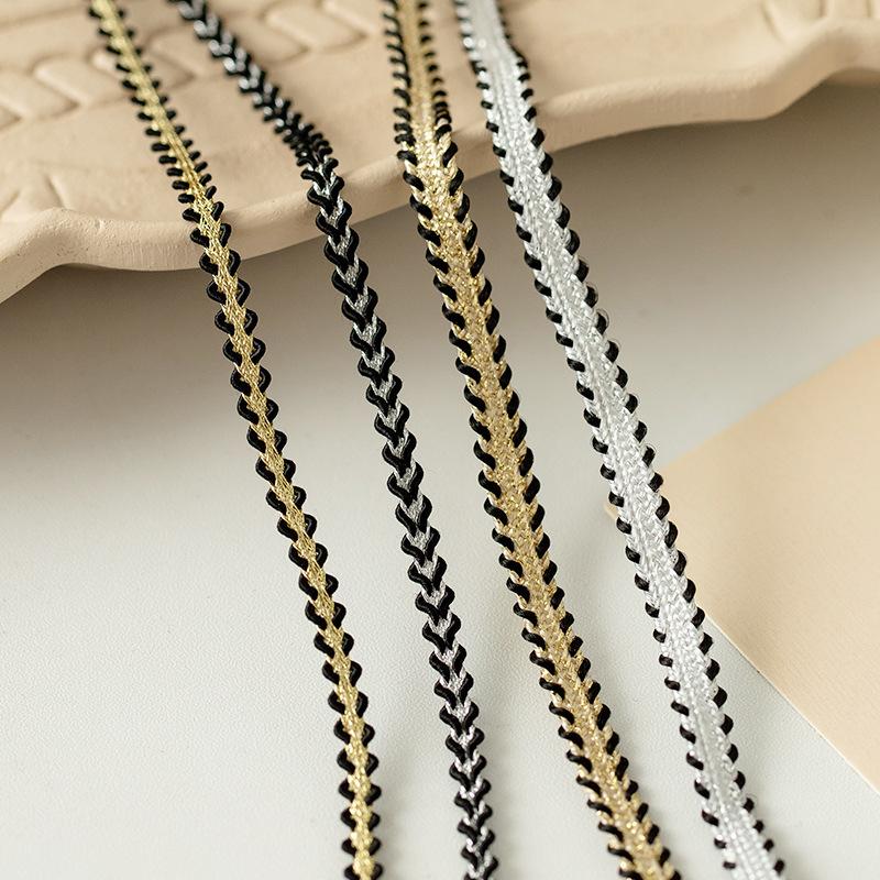 0.4/0 Gold And Silver Bulletless Small Fragrant Wind, Exquisite Keel Snake Belly Rope Clothing Decorative Belt