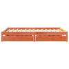 Vidaxl Bed Frame Without Mattress, Waxed Brown, 150X200 Cm, Solid Pine