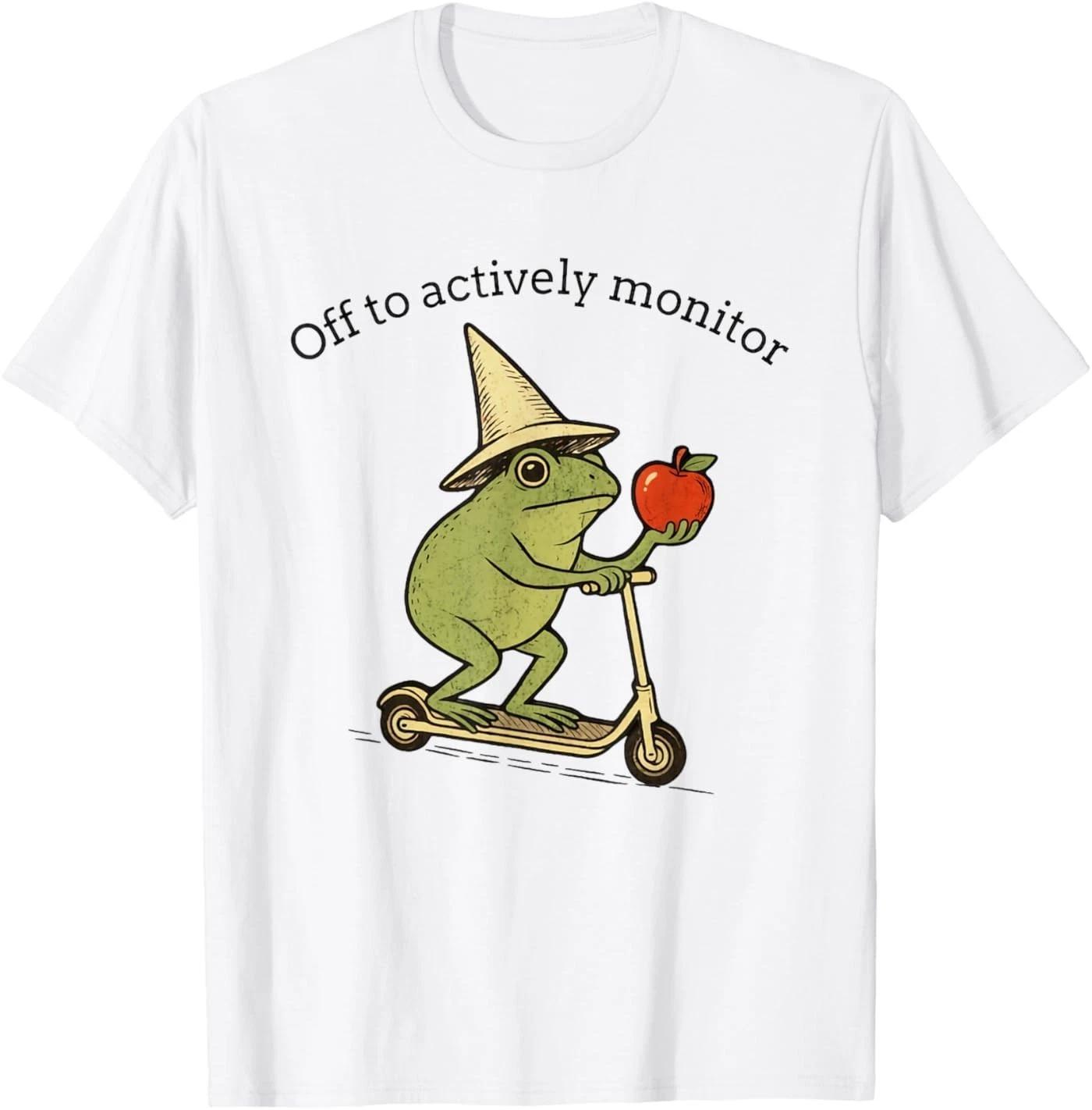 Off to Actively Monitor Funny Frog Scooter Teacher Testing T-Shirt 3XL