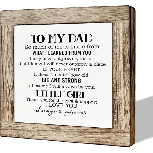 A Prayer for My Dad Sign for Father's Day, Wooden Box Signs for Home Decor, Farmhouse Decor for Dad Room, Sentimental Gift for Dad, Dad Birthday Gift