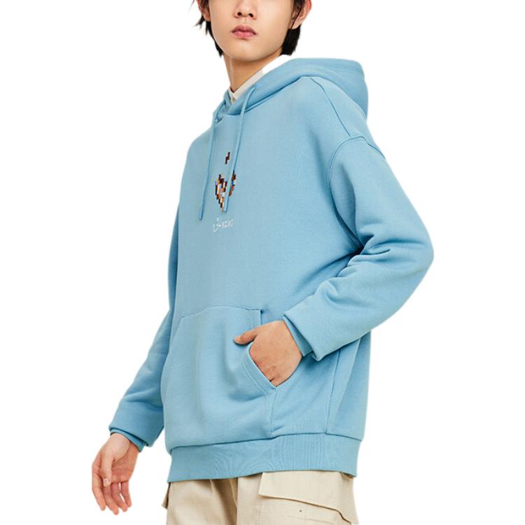 Li-Ning Lässiges Kapuzen-Sport-Sweatshirt Unisex Oberteile Blau AWDS593-3