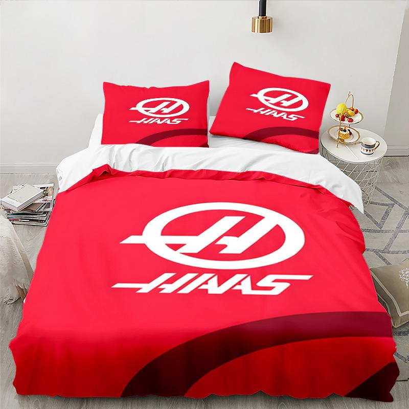 3PCS F1 Team Bedding Set Printed Duvet Cover Closure Includes 1 Duvet Cover & 2 Pillowcases for All Seasons Bedroom Decor