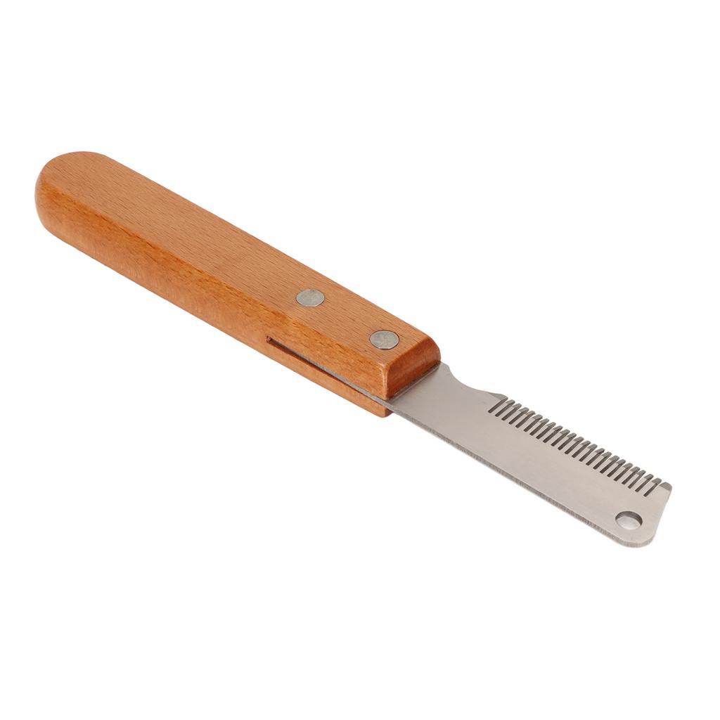 Pet Stripping Comb Multifunction Remove Floating Hair Dog Stripping Knife with Wood Handle for Cats Dogs