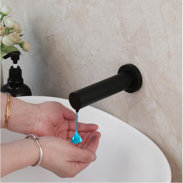 Wall Mounted Brass Hotel Use Bathroom 1000ML Auto Sensor Faucet Soap Dispenser Modern Design Battery Powered 2-Year Warranty чёрный