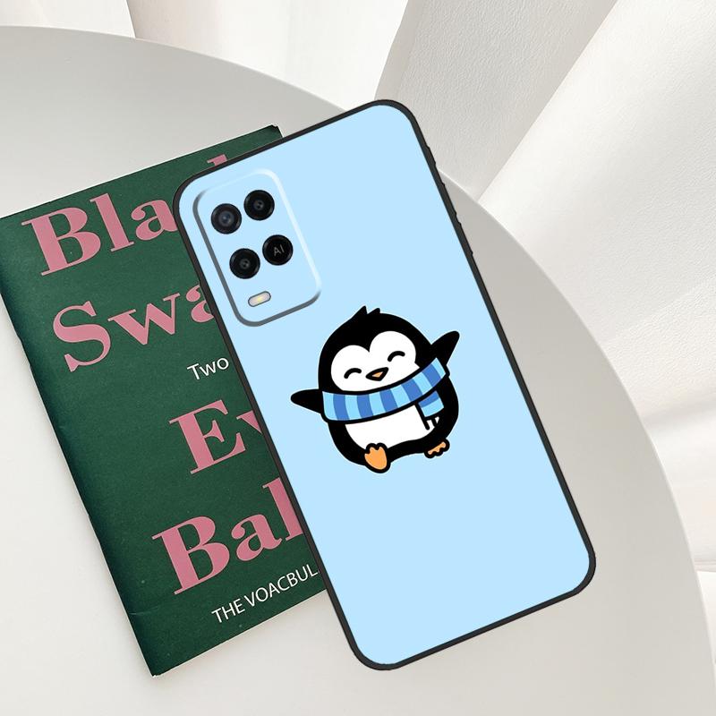 Cartoon Penguin Case For Oppo A15 A16 A17 A52 A72 A76 A96 A54 A74 A94 A54S A57S A58 A78 A98 A57 A77 Cover
