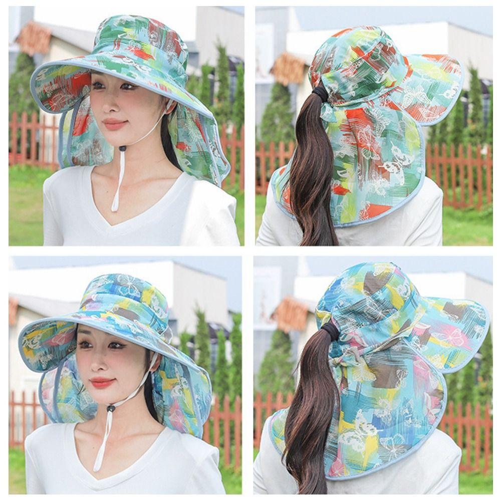 Wide Brim Women Fisherman Hat Quick Drying Face Covering Sunhat Sun Protection Hat  Cycling