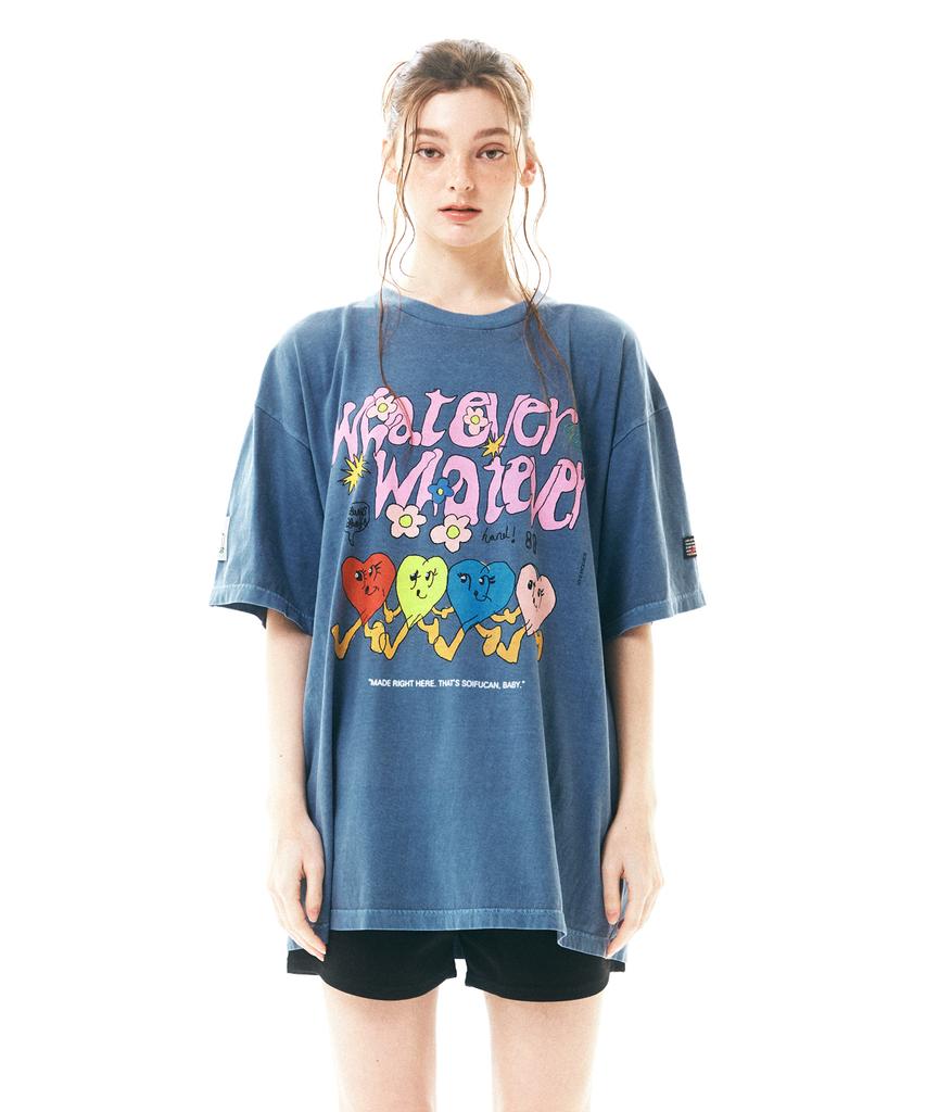 Soipeuyukaen Oversized Loose Fit Pigment Print T-Shirt