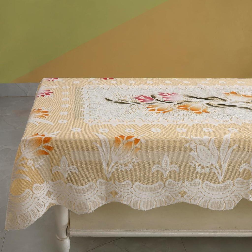 Premium Center Table Cloth, Soft Cotton Knitting Fabric (Spring-101, 40x60- Center Table)