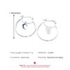 Sun Moon Charm Hoop Earrings Silver Tone Blue Stone Accent Celestial Huggie Earrings for Women