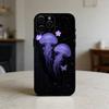 INS C-Cartoon Jellyfish Phone Case Silicone black Soft For IPhone 17,16,15,14,13,12,11,SE,Plus Pro Max
