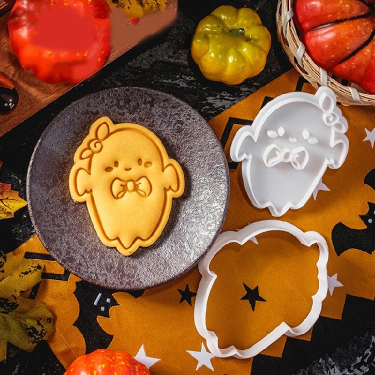 5Pcs Halloween Themed Cookie Cutter Set Halloween Biscuits Molds Set Eerie Specters Shape Biscuits Silicones Molds