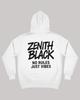 Zenith Black Big Logo Oversized Hoodie White