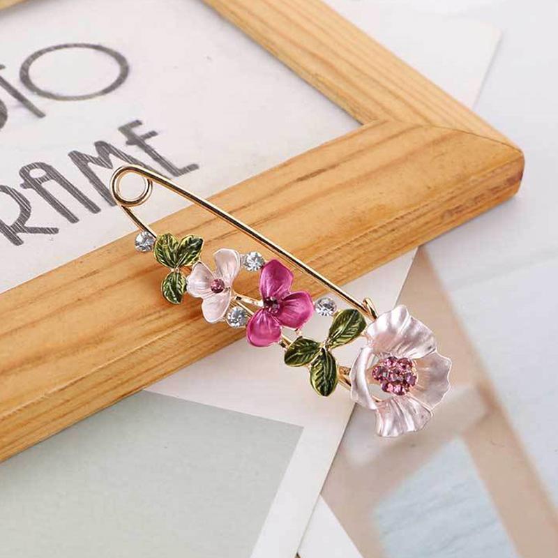 Elegant  Pin Flower Enamel Brooch Women Simple Lapel Pin Accessories