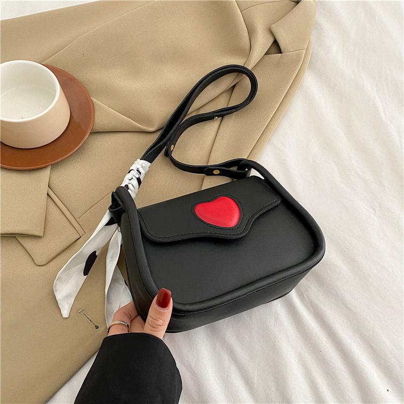 Hot Models Cute Lovely Women's Small Square Shoulder Bag Fashion Women's Crossbody Simple Women's Purse Handbag with Scarf