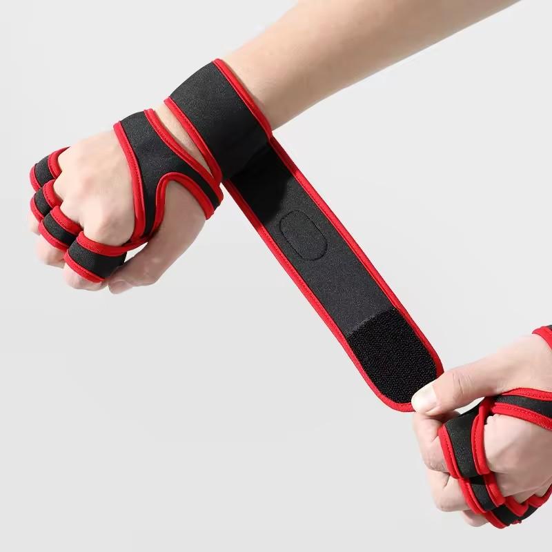 Adjustable Wrist Support Weight Lifting Custom Sports Fingerless Women Men Gym Workout Gloves