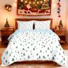 3pcs Minimalist Green Christmas Tree Printed Coreless Duvet Cover Set Multi Size Bedroom Holiday Bedding Holiday Decorations