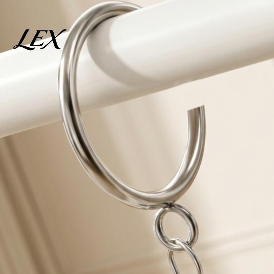 Easy Glide Drapery Rings for Home 10Pcs C Shaped Curtain Rings, Heavy Duty Bypass Metal Weight Hangers Passing with Eyelets French Return Rods Smooth
