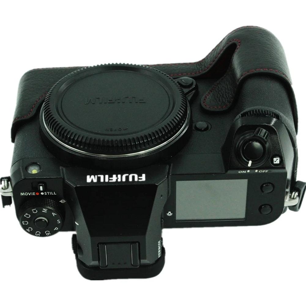 Genuine Leather Half Body Camera Case For Fujifilm Fuji GFX 100S Gfx100s Battery Opening Bottom Cover