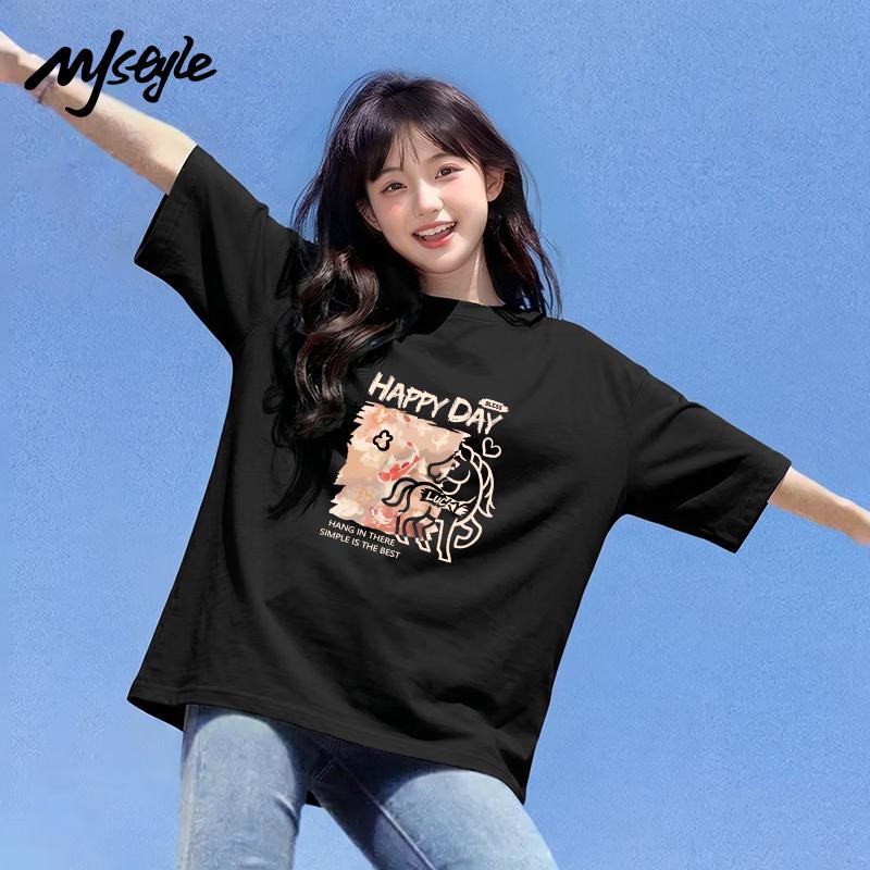 MJ STYLE Women's Cotton Graphic T-Shirt