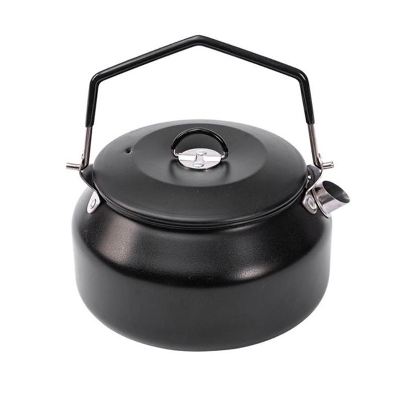 Portable 1 Litre Lightweight Stainless Steel Camping Kettle Durable and Camping Tea Pot for Indoor Outdoor Campfire Use