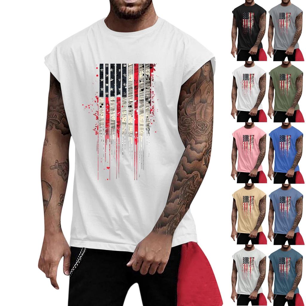 Men's Fitness Exercise Slimming Printed Waistcoat And Vest, Men's I-shaped Wide Shoulder And Back Center