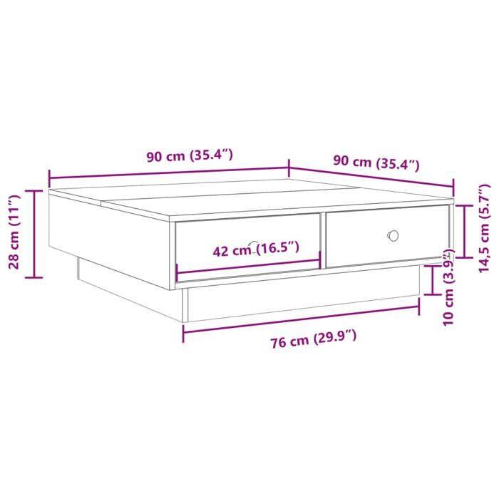 VidaXL Coffee Table Sonoma Grey 90x90x28 Cm Engineered Wood 848092