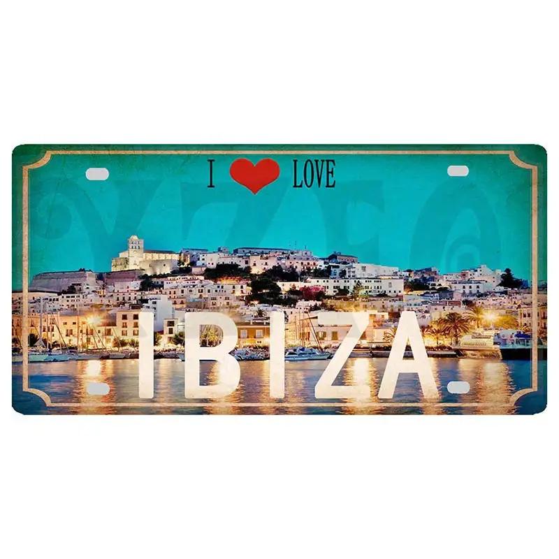 YZFQ30X15CM Egypt Ibiza Munich  Halkidiki  Minorca City Island Metal Tin Sign Travel Souvenir Wall  Home Carft Decor DC-1369B