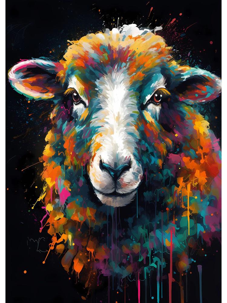 Meerkat Elephant Sea Otter Lion Colorful Animals With Drips Poster Canvas Painting Cute Animal Wall Art For Room Home Decor