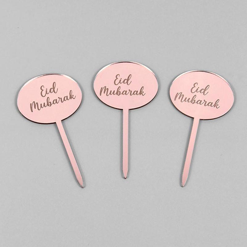5/10 Stück Eid Mubarak Acryl Cupcake Topper Gold Ramadan Kareem Kuchen Topper Islamisches Muslimisches Festival Party Kuchen DIY Dekorationen