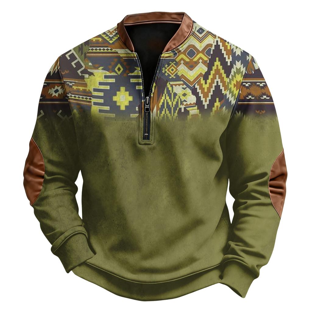 Men's Print Pullover Southwestern Western Long Sleeve Sweatshirt