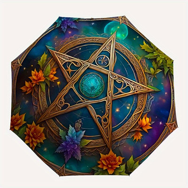 1pc Mystic Pentagram Enchanted Automatic Open/CloseUmbrella,Compact Umbrella for Men & Women Day Gift.C046