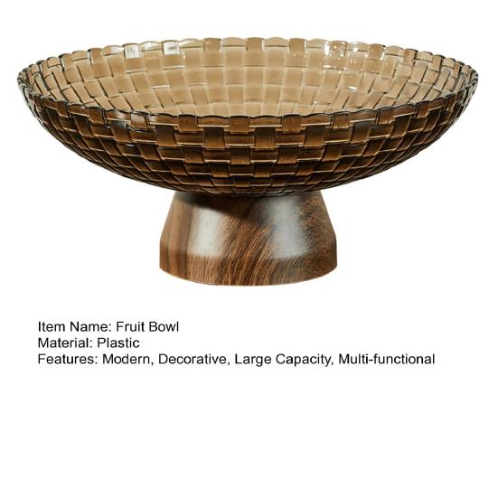 Plastic Fruit Bowl Large Modern Textured Fruit Holder Stand with Removable Pedestal Decorative Vegetable Basket for Kitchen Counter Dining Table