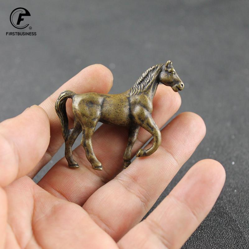 Vintage Copper Animals Arabian Horse Wild War Horse Courser Figurines Desk Ornament Home Decoration Accessories Brass Craft